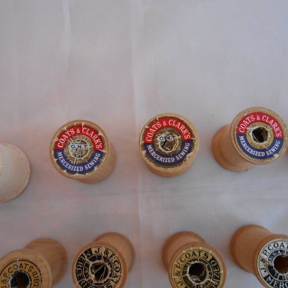 Vintage Wooden Spools, Lot Of 11, Empty Spools, Sewing, Arts&Crafts, Coats&Clark - Picture 4 of 5